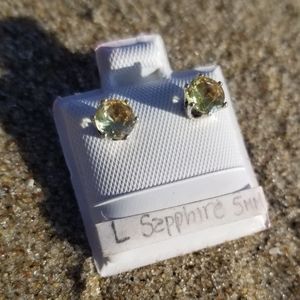 Sapphire Stud Earrings (Yellow)